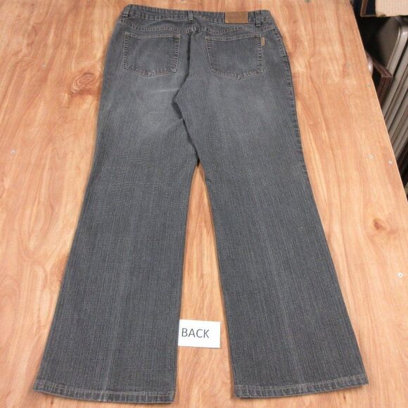 COLDWATER CREEK Natural Waist Bootcut Jeans Sz 16 Wide Leg Black Denim H17600 - Picture 11 of 16